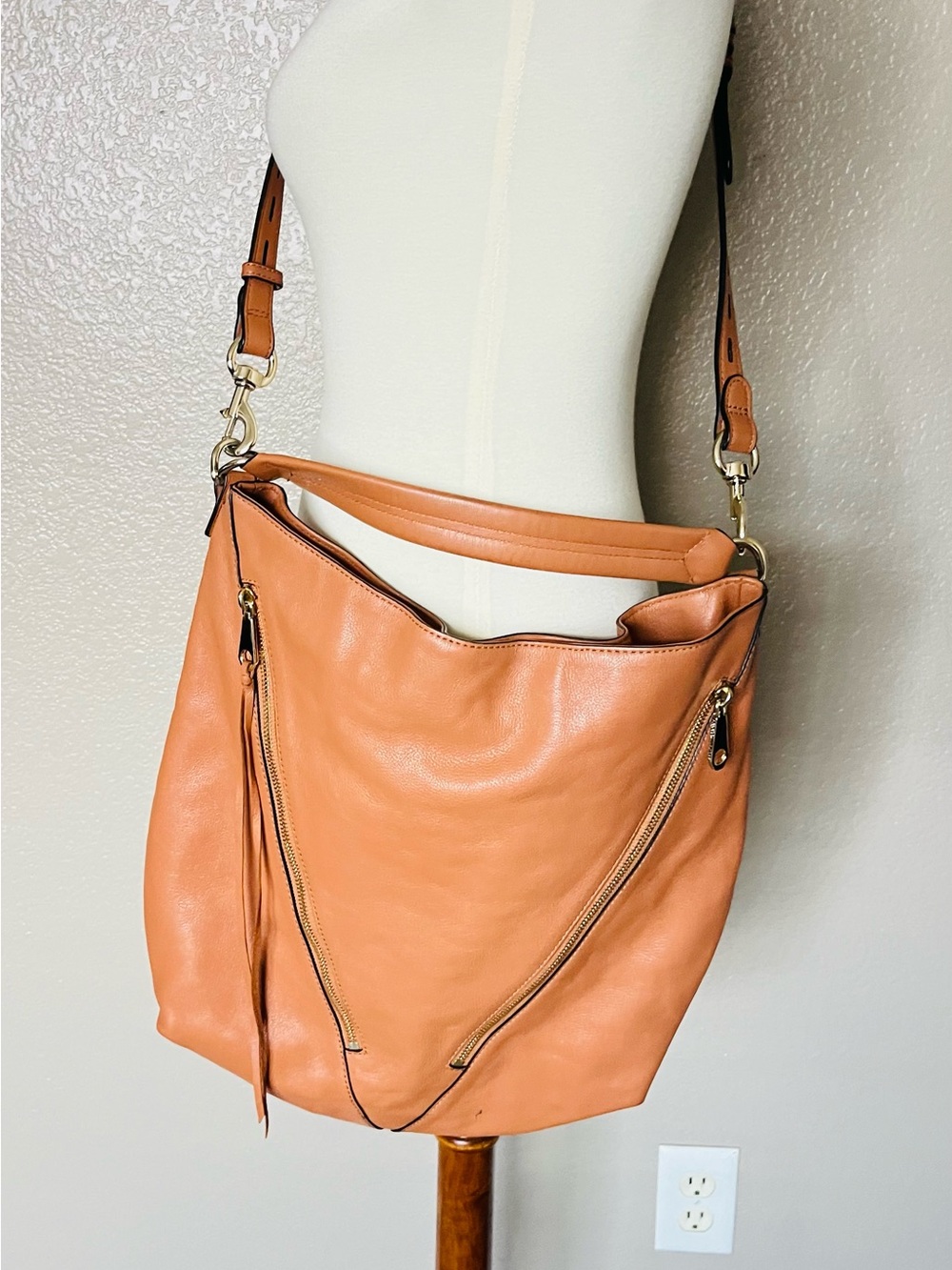 Rebecca Minkoff cognac brown leather hobo